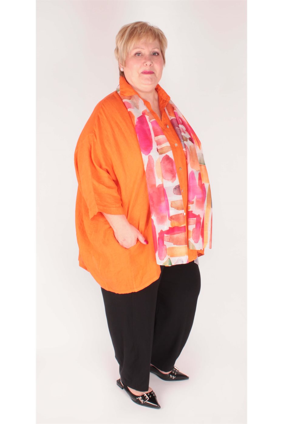 Blouse en Lin Orange